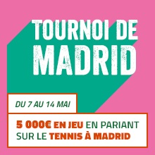 5.000 € en cagnotte pour le tennis de Madrid chez PMU