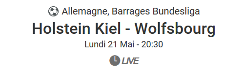Le match de barrage entre Kiel et Wolfsbourg chez Unibet