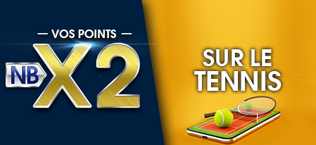 Doublez vos points de fidélité sur le tennis chez NetBet