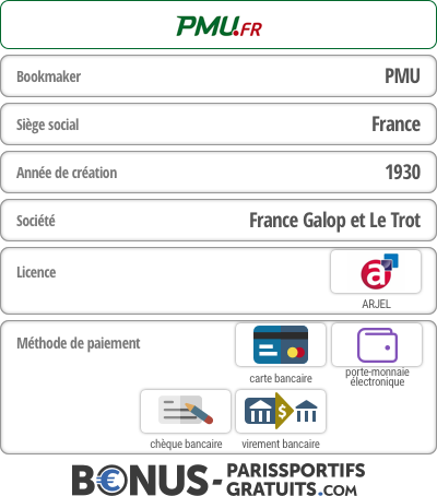 informations generales sur le bookmaker PMU 