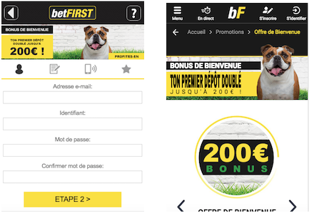 betFIRST inscription et bonus