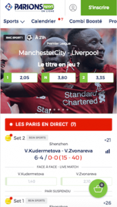 Offe de paris mobile ParionsSport