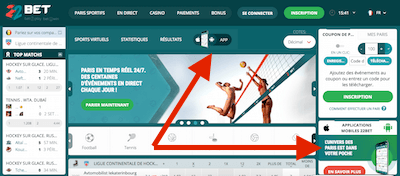 Trouver l'app 22Bet apk
