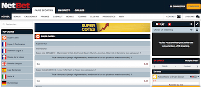 Super cotes Netbet