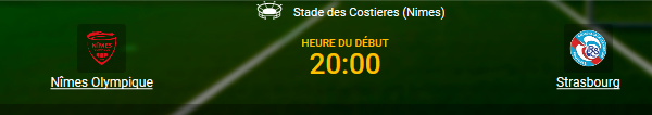 Nimes contre Strasbourg en Ligue 1 ce soir chez bookmaker 1xBet