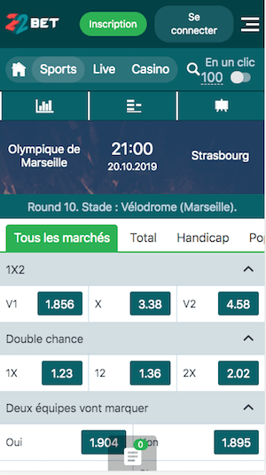 paris sportif Om vs Strasbourg