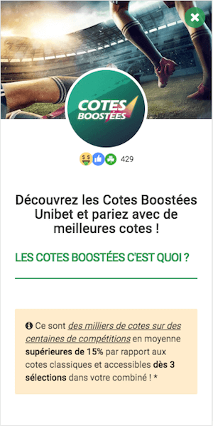 cotes boostees Unibet France