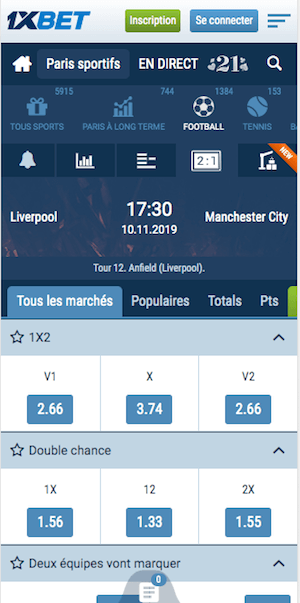 Liverpool City paris sportifs