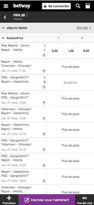 Cotes Betway FIFA