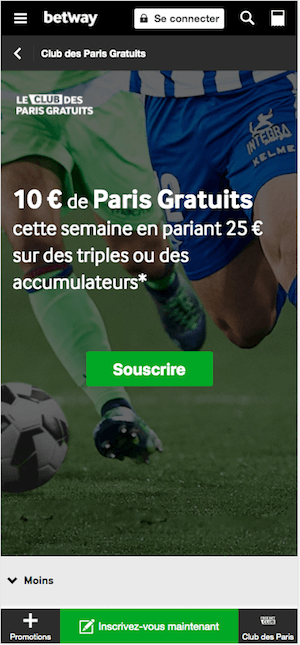 Betway clubs paris gratuits