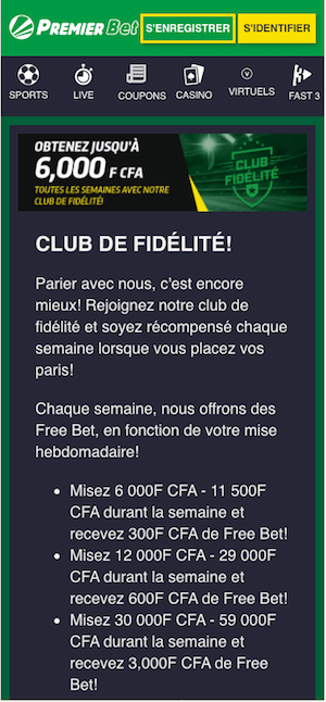 Premier bet freebet club