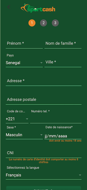 sportcash inscription