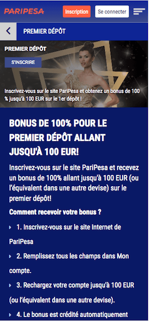 Bonus paripesa