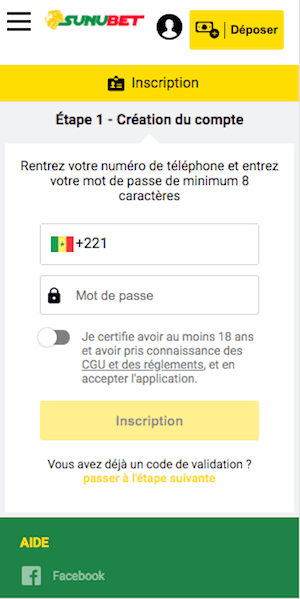 sunubet creer un compte au senegal