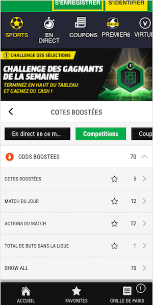 premier bet cotes boostees