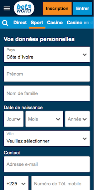 betworld ci inscription