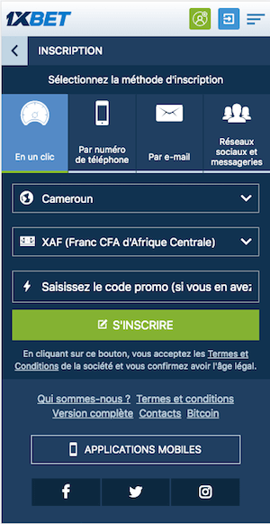 1xbet cameroun 