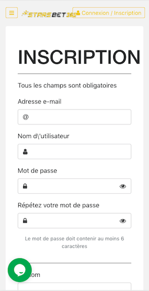 starsbet365 inscription