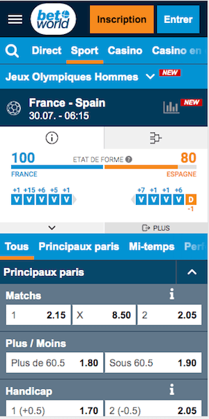 cotes france vs espagne