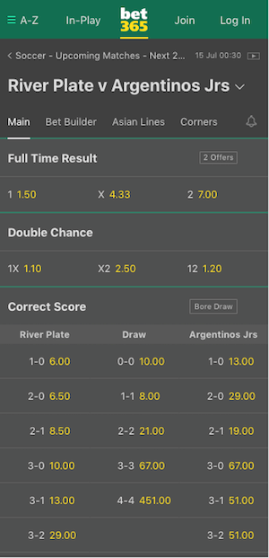 Cotes river plate vs argentinos jrs