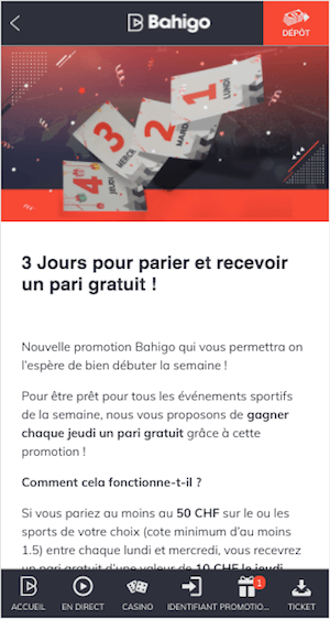Bahigo Promo recevez 50 euros pour parier