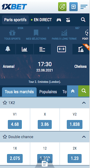 cotes arsenal vs chelsea