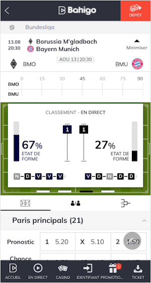 meilleures cotes borussia monchegladbach vs bayern munich