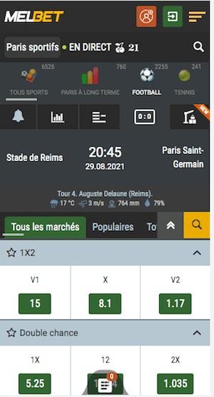 cotes reims vs psg