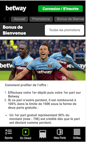 betway accueil 