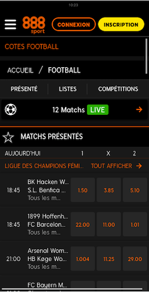 888sport sur mobile