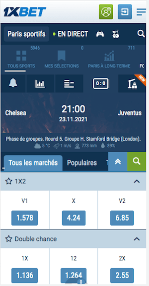cotes chelsea vs juventus