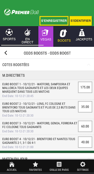 cotes boostees premier bet