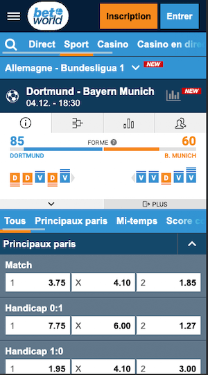cotes dortmund vs bayern munich