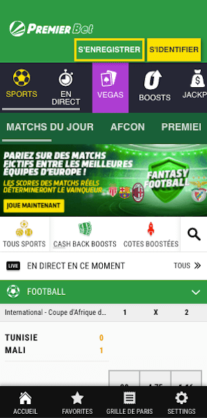premier bet version mobile