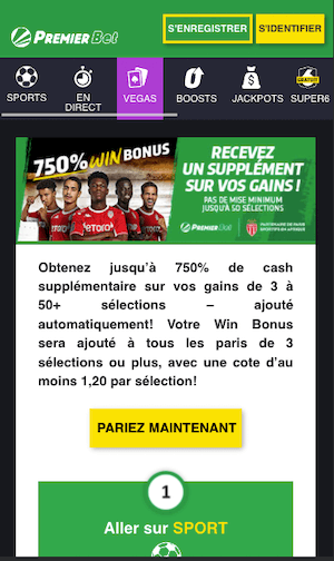 promo premier bet paris combines