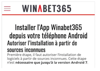 telecharger winabet365 android