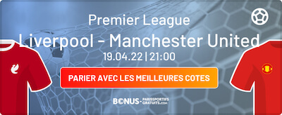 Parier sur livepool vs man united