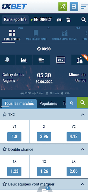 cotes LA Galaxy vs Minnesota United