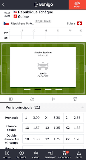 cotes rep tcheque vs suisse avec bahigo