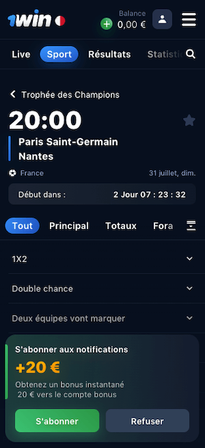 cotes psg vs nantes