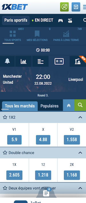 cotes manchester united vs liverpool 