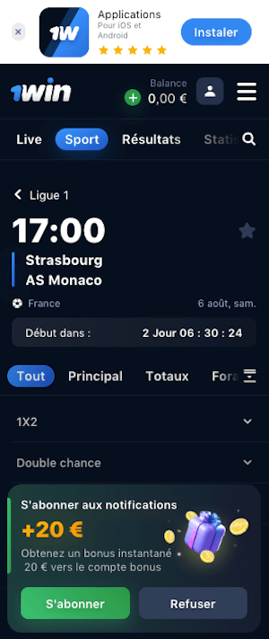 cotes strasbourg vs monaco 