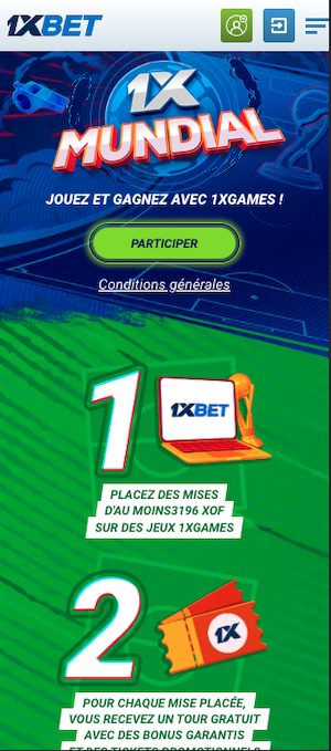 promo 1xbet CDM 2022