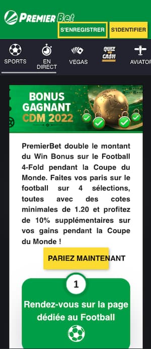 promo cdm avec premier bet