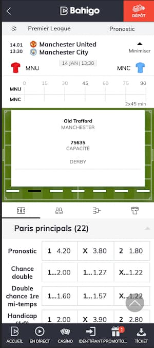 paris sportifs man united vs man city