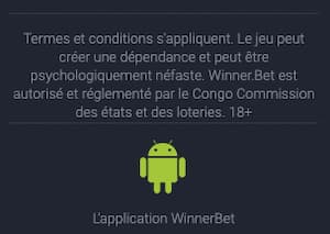 winner bet apk telecharger pour Android