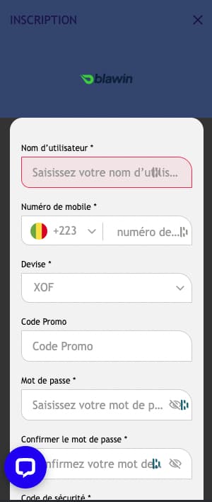 inscription blawin sur mobile