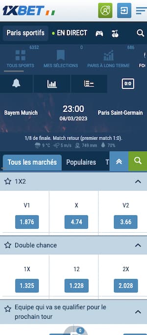 meilleures cotes bayern munich vs psg