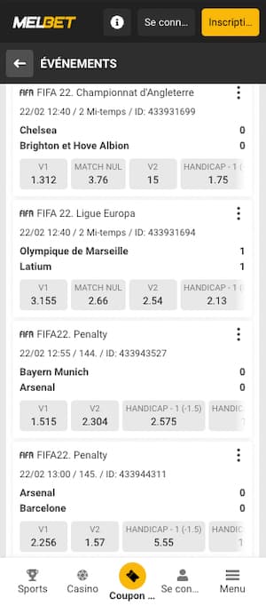 parier fifa chez melbet