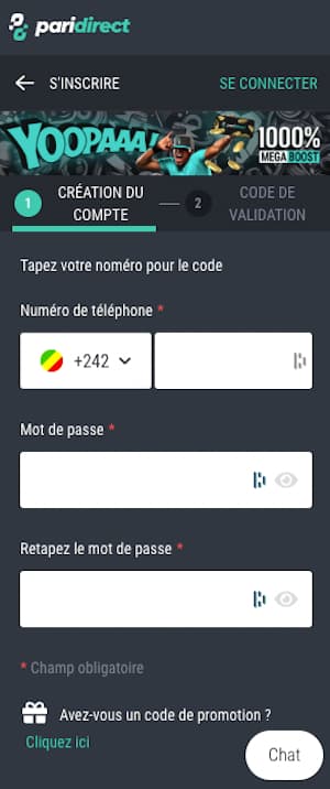 paridirect inscription
